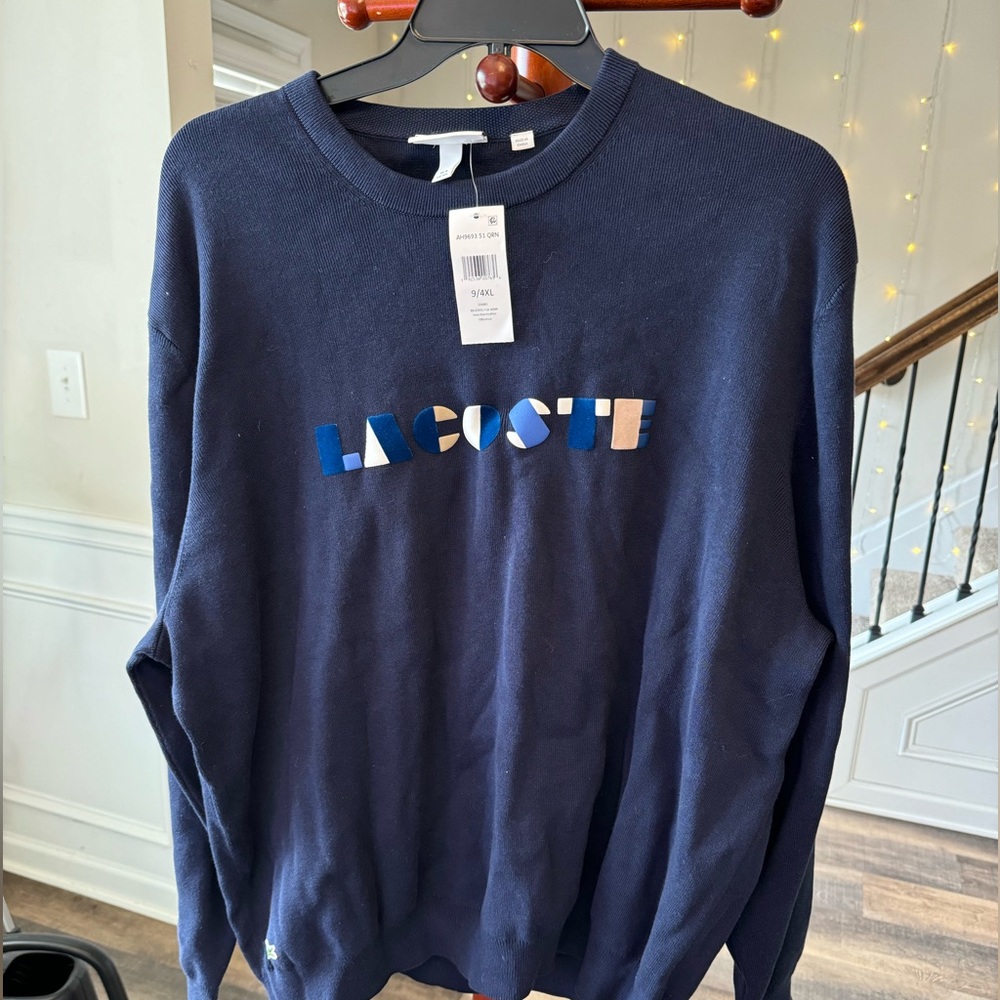 Lacoste Logo Spell Out Sweater Pullover Jumper Men’s